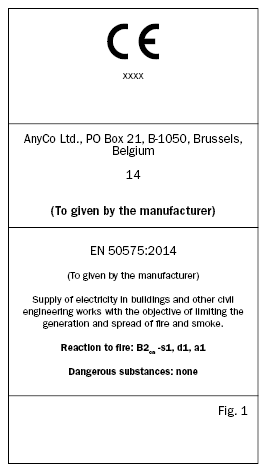 Sticker for CE marking and product identification