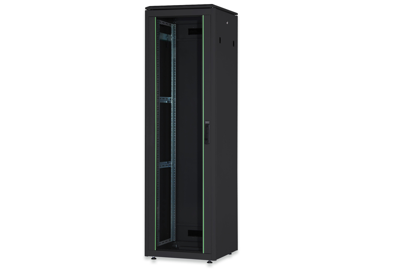 Nutztiefe 743 mm DIGITUS Netzwerk-Schrank 19-Zoll 26HE Unique Serie 80x80 cm Traglast 800 kg Grau
